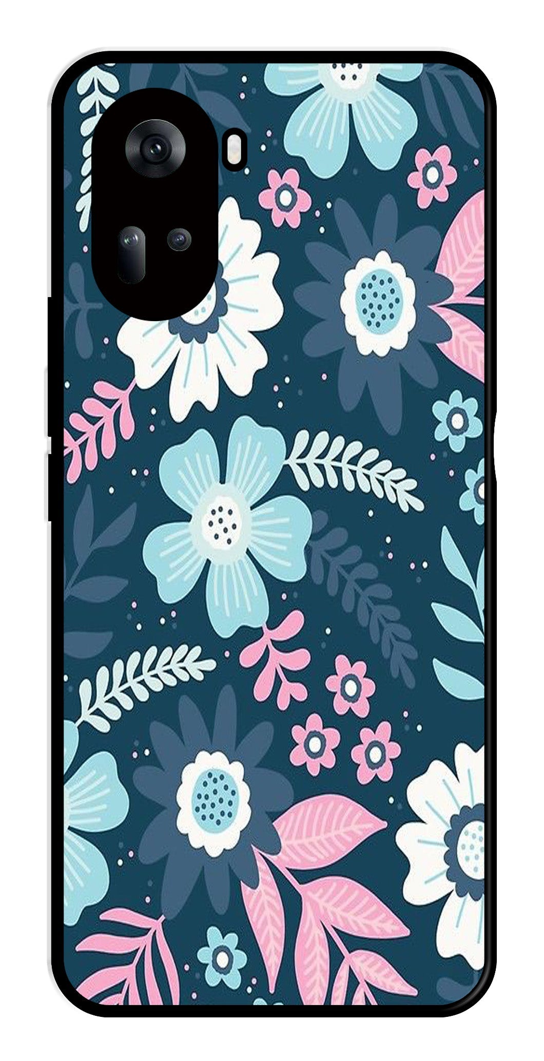 Flower Leaves Design Metal Mobile Case for Oppo Reno 11 5G   (Design No -50)