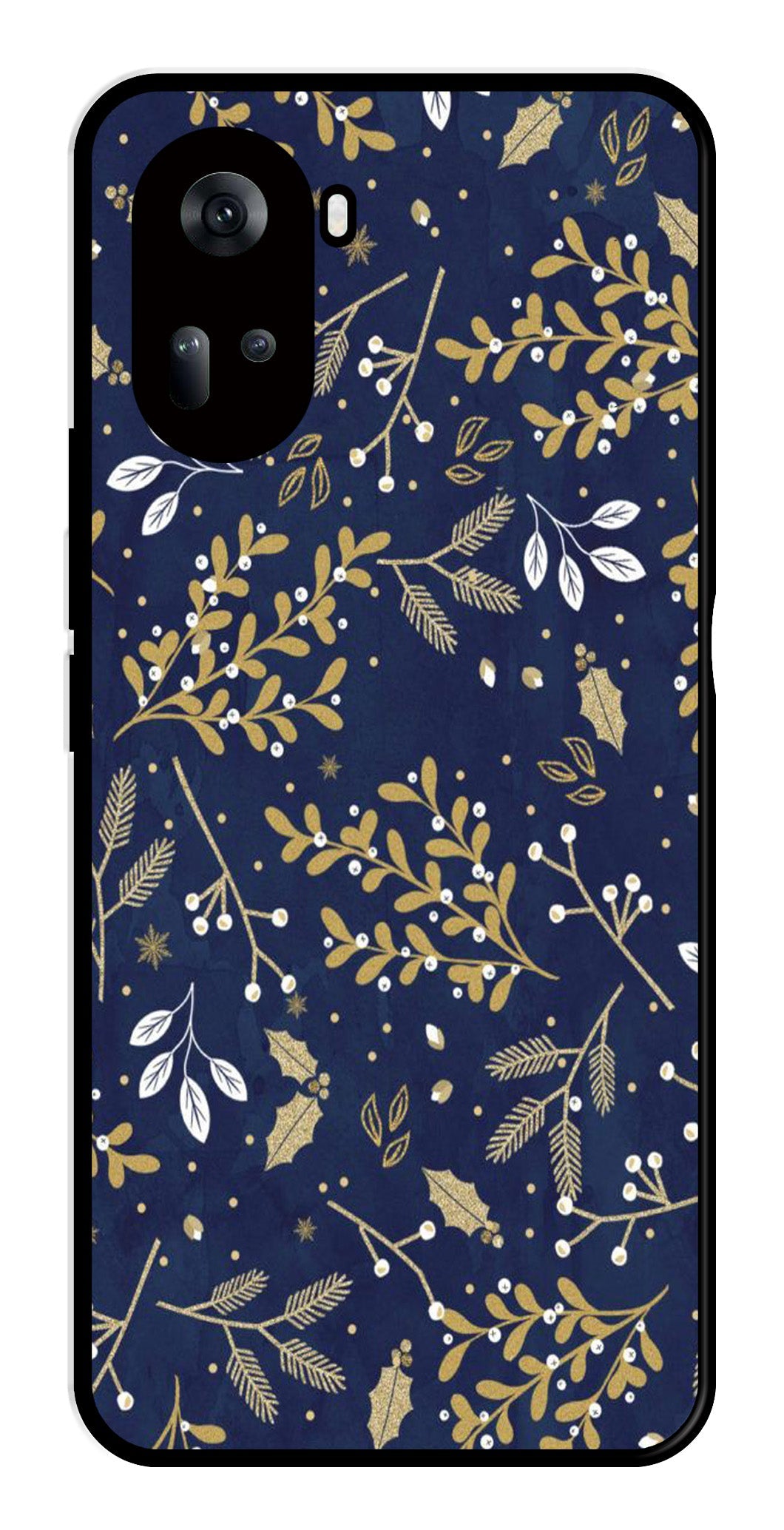 Floral Pattern  Metal Mobile Case for Oppo Reno 11 5G   (Design No -52)