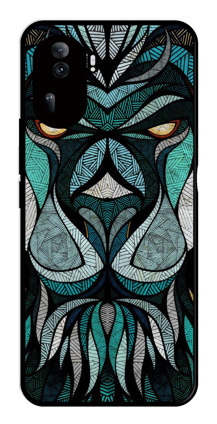 Lion Pattern Metal Mobile Case for Oppo Reno 11 Pro 5G   (Design No -40)