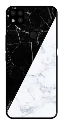 Black White Marble Design Metal Mobile Case for Redmi 9