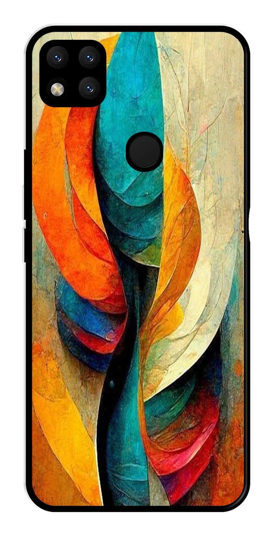 Modern Art Metal Mobile Case for Redmi 9   (Design No -11)