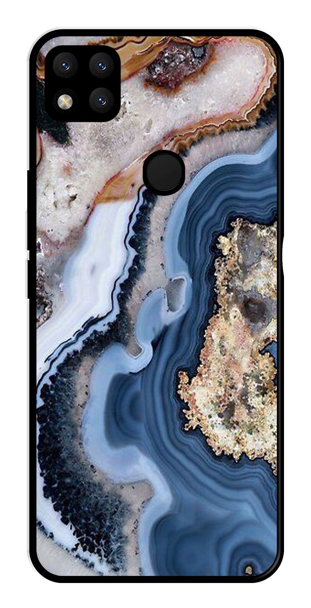 Marble Design Metal Mobile Case for Redmi 9   (Design No -53)