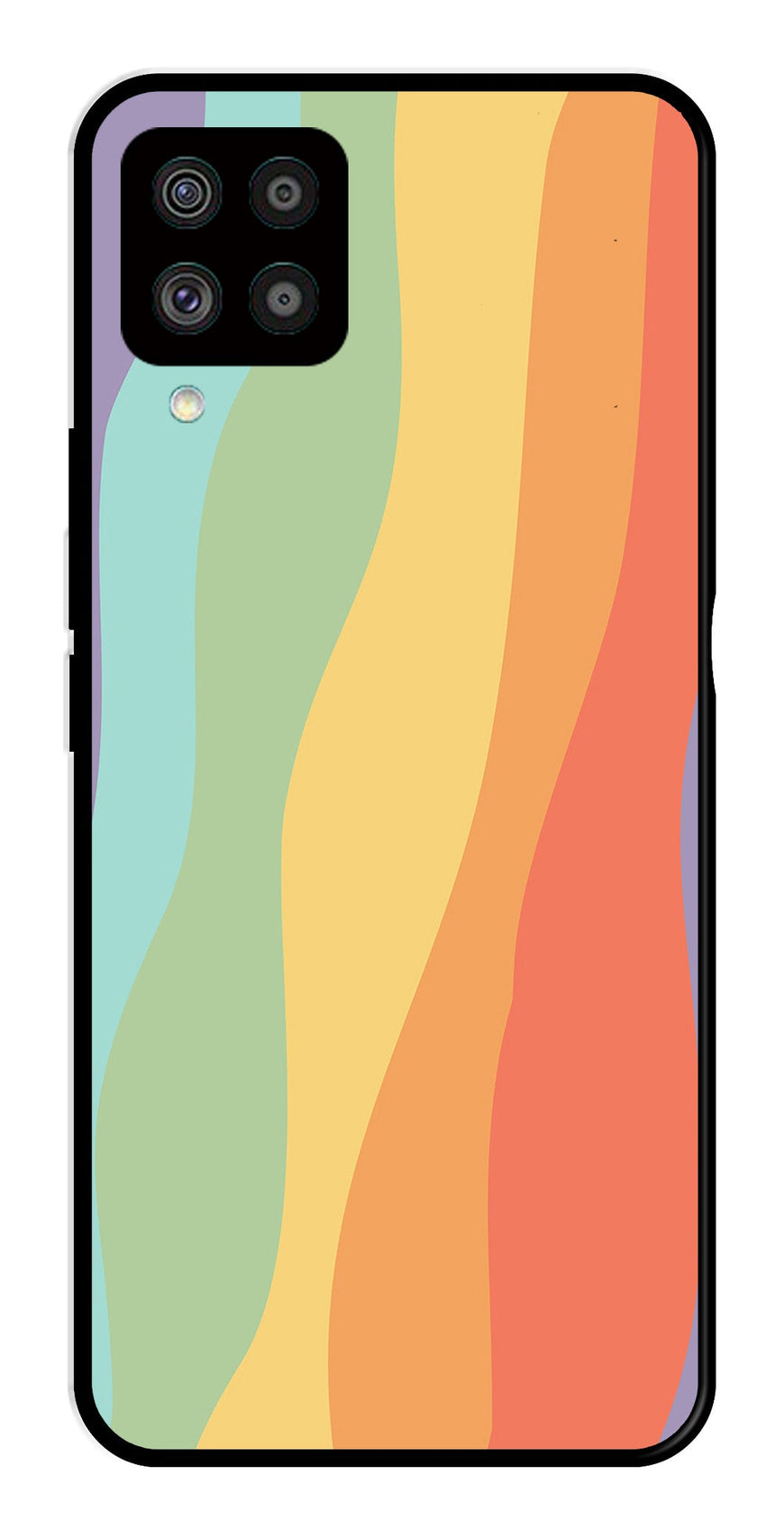 Muted Rainbow Metal Mobile Case for Samsung Galaxy F62   (Design No -02)