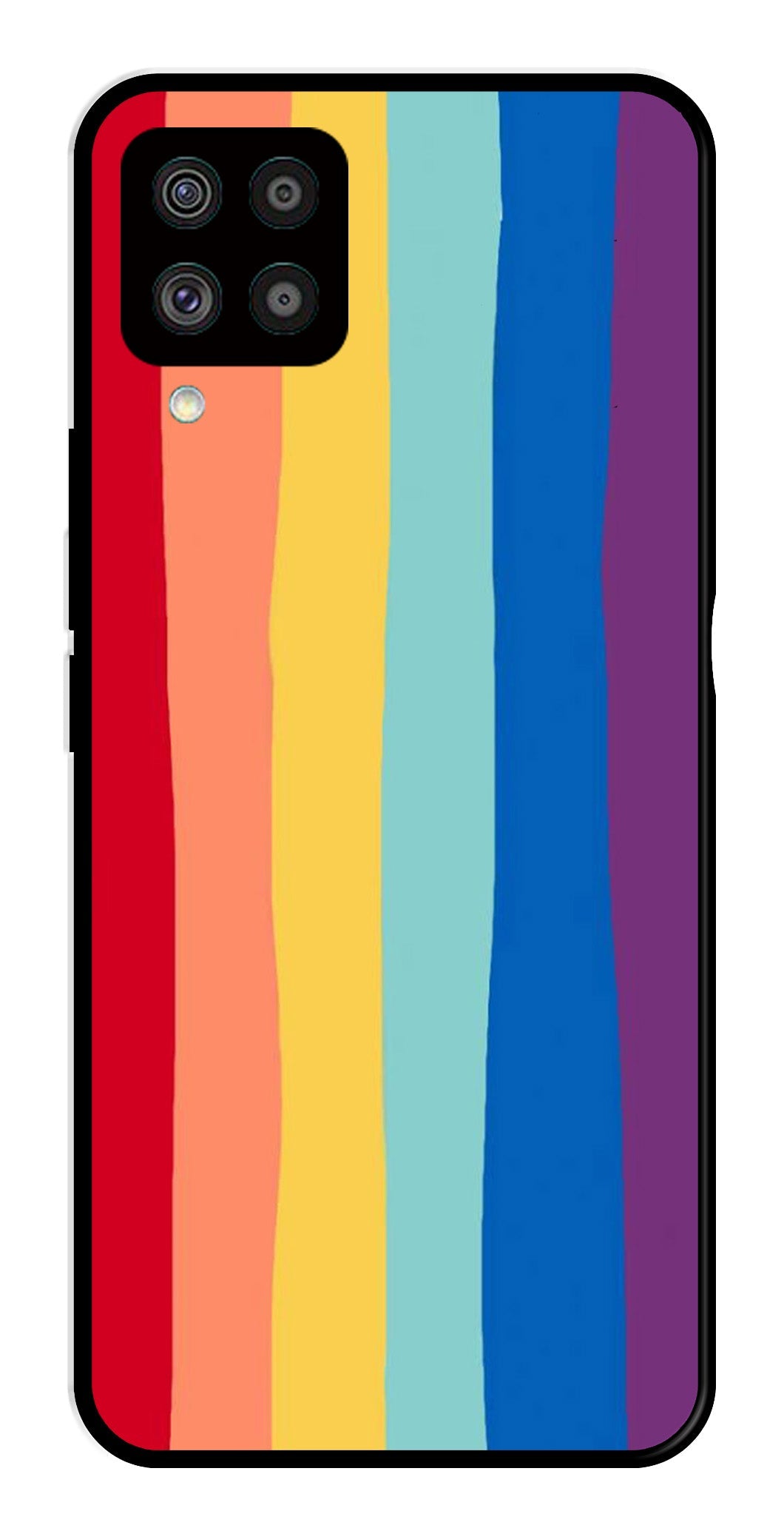 Rainbow MultiColor Metal Mobile Case for Samsung Galaxy F62   (Design No -03)