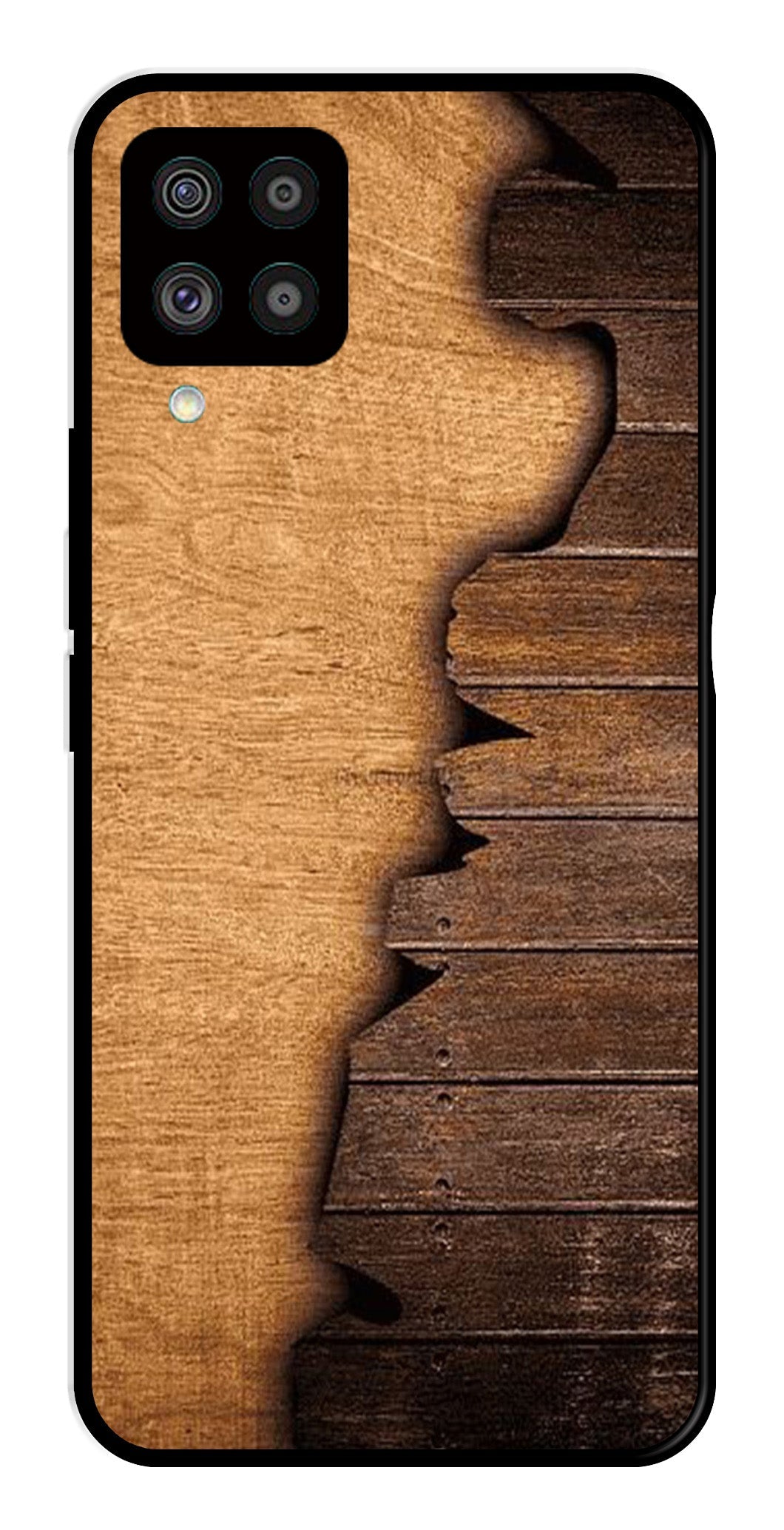 Wooden Design Metal Mobile Case for Samsung Galaxy F62   (Design No -13)