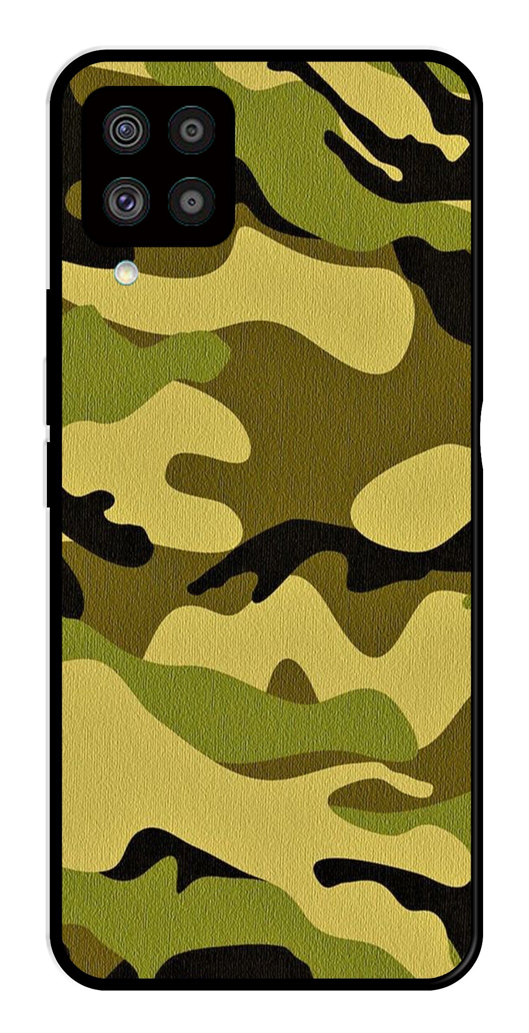 Army Pattern Metal Mobile Case for Samsung Galaxy F62   (Design No -35)