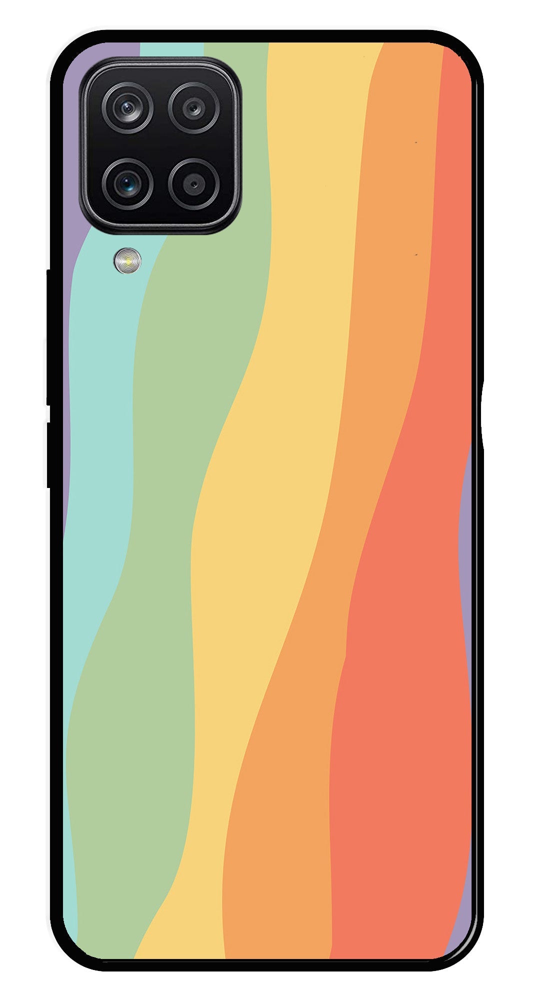 Muted Rainbow Metal Mobile Case for Samsung Galaxy M12   (Design No -02)