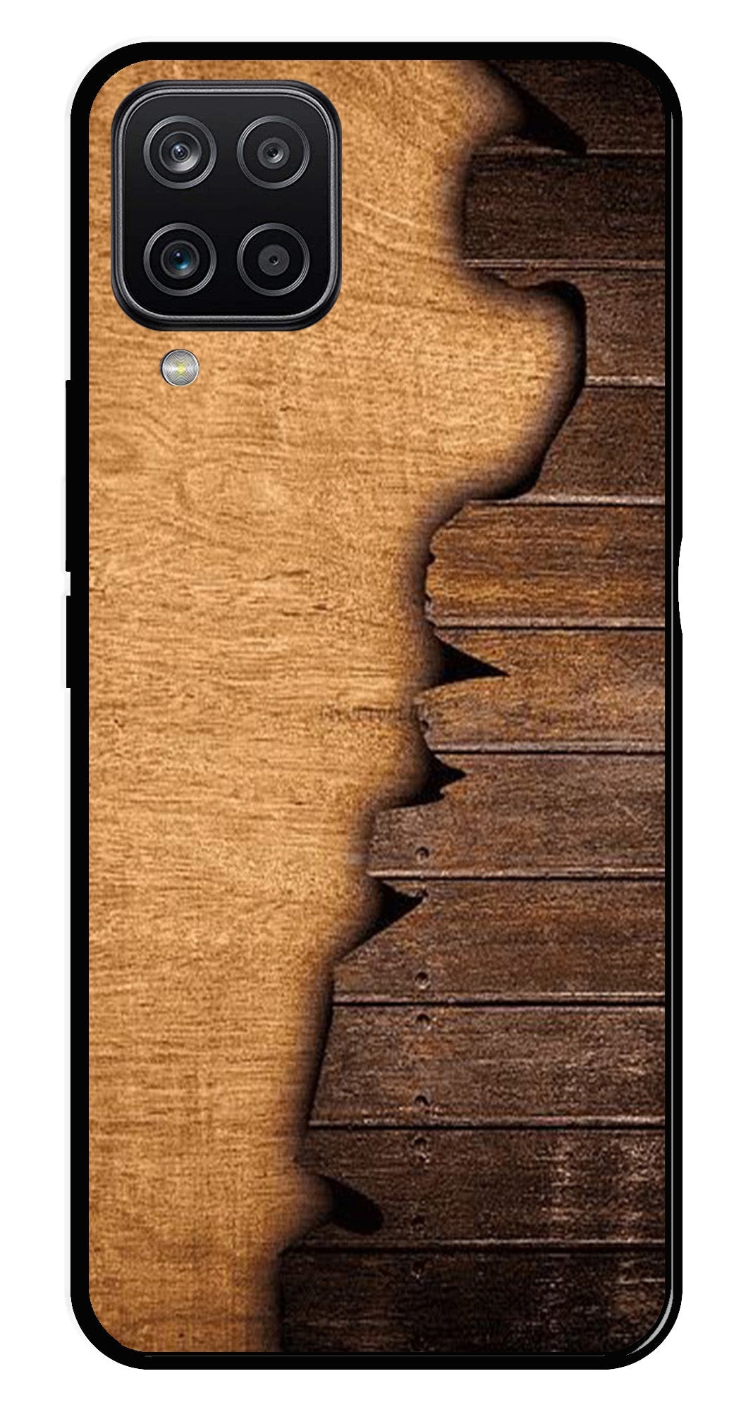 Wooden Design Metal Mobile Case for Samsung Galaxy M12   (Design No -13)