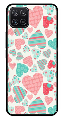 Hearts Pattern Metal Mobile Case for Samsung Galaxy M12