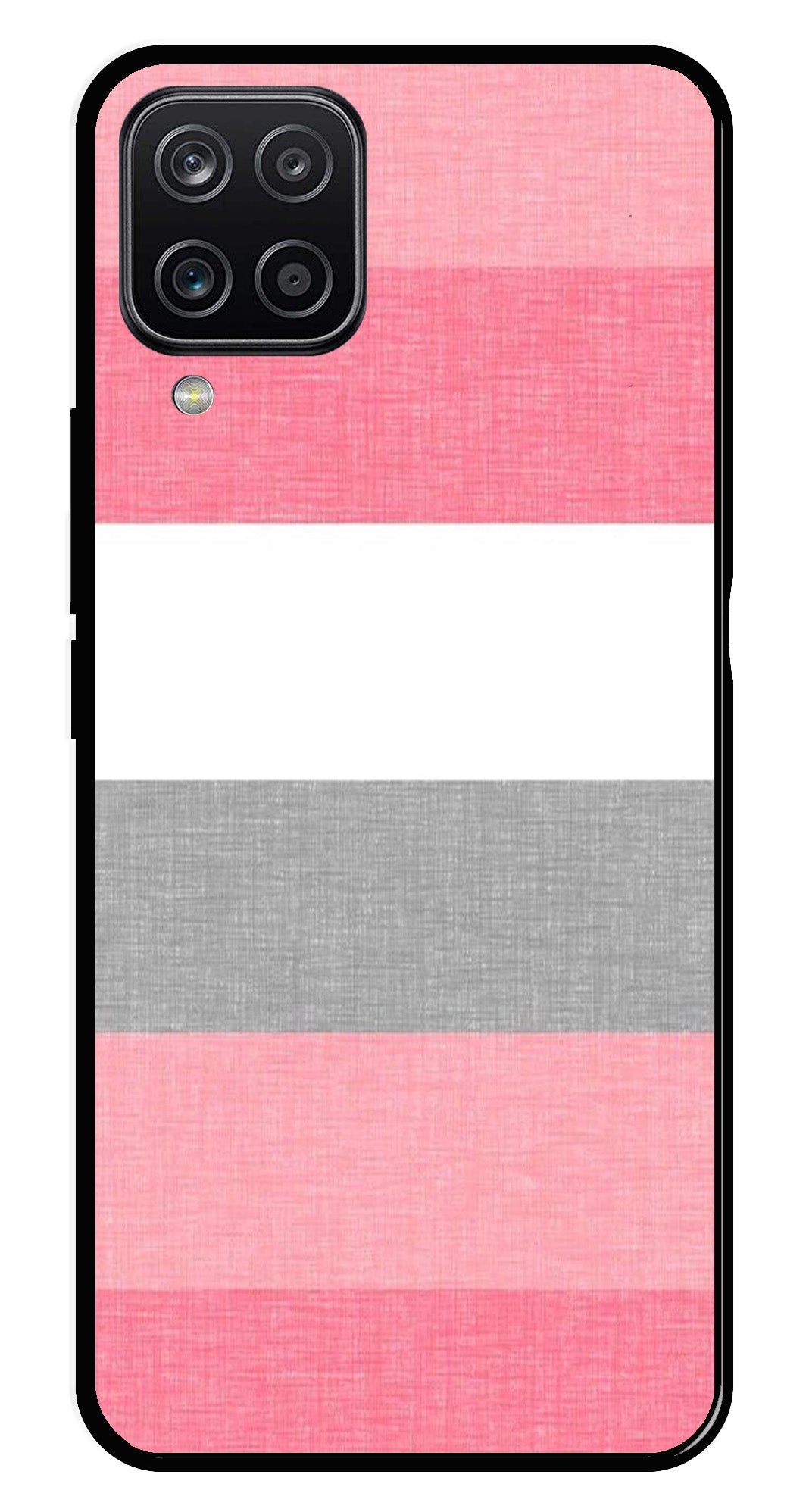 Pink Pattern Metal Mobile Case for Samsung Galaxy M12   (Design No -23)