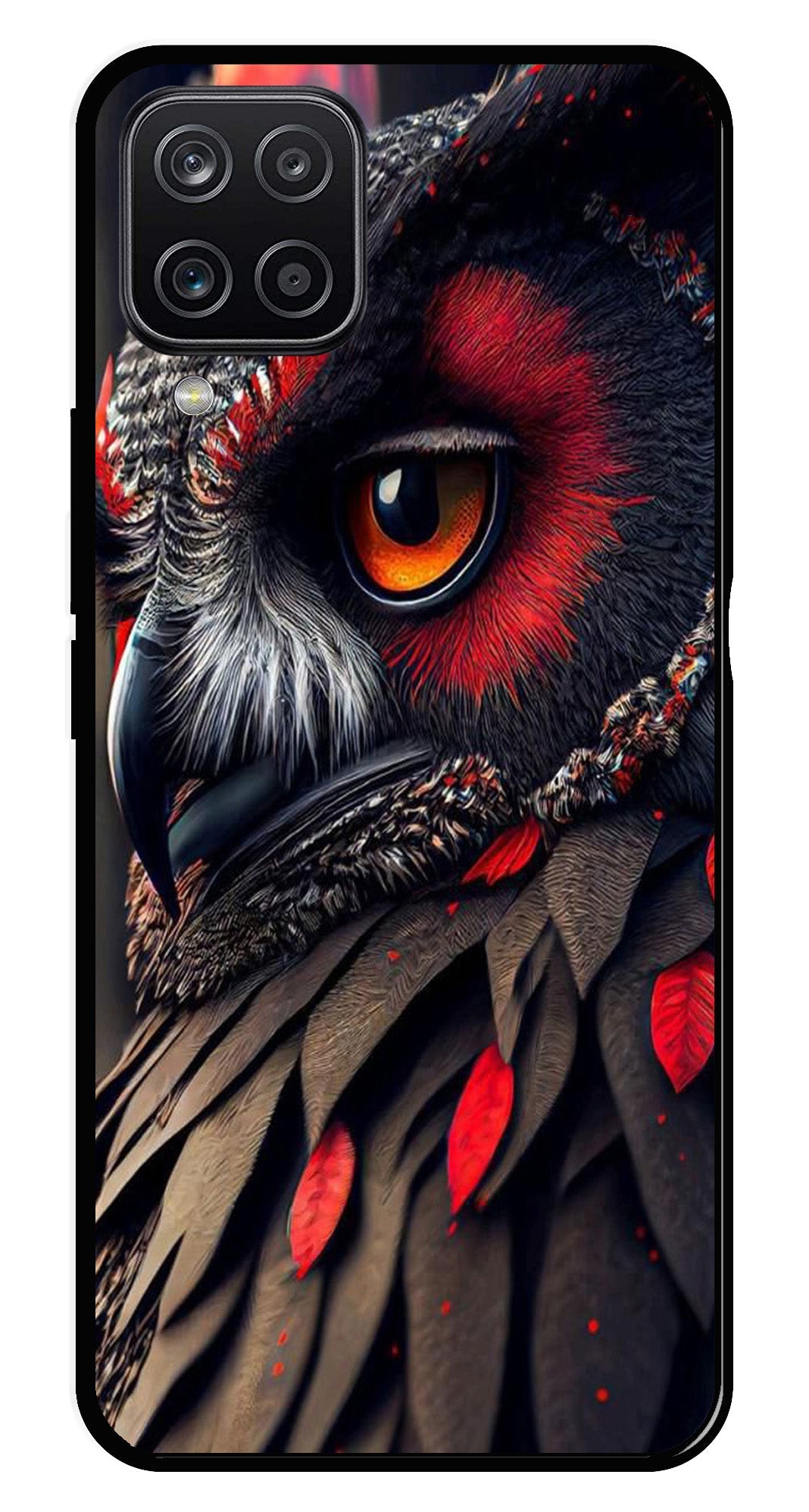 Owl Design Metal Mobile Case for Samsung Galaxy M12   (Design No -26)