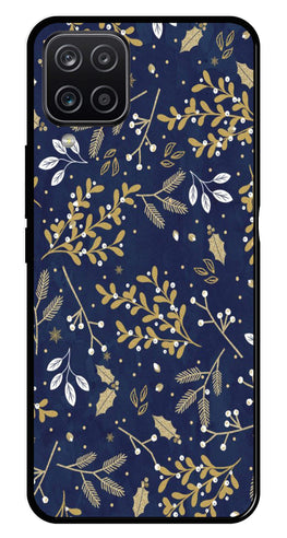 Floral Pattern  Metal Mobile Case for Samsung Galaxy M12   (Design No -52)