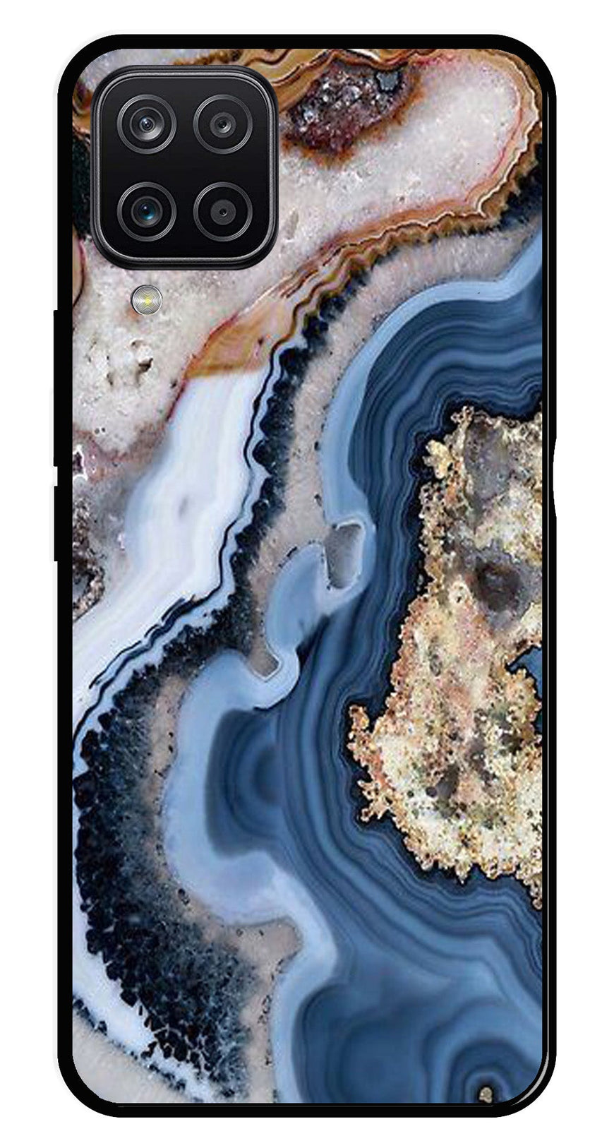 Marble Design Metal Mobile Case for Samsung Galaxy M12   (Design No -53)