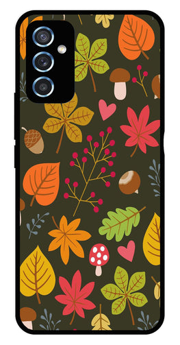 Leaves Design Metal Mobile Case for Samsung Galaxy M52 5G   (Design No -51)