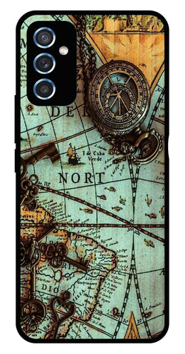 Map Design Metal Mobile Case for Samsung Galaxy M52 5G   (Design No -54)