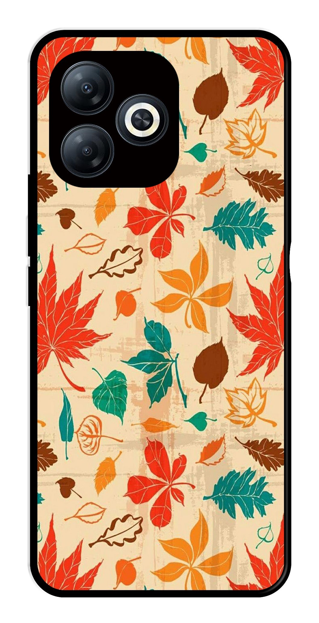 Leafs Design Metal Mobile Case for Infinix Smart 8   (Design No -14)