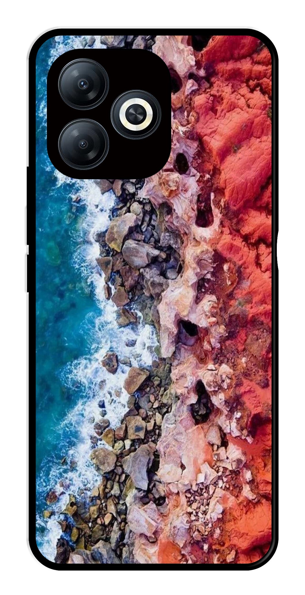 Sea Shore Metal Mobile Case for Infinix Smart 8   (Design No -18)