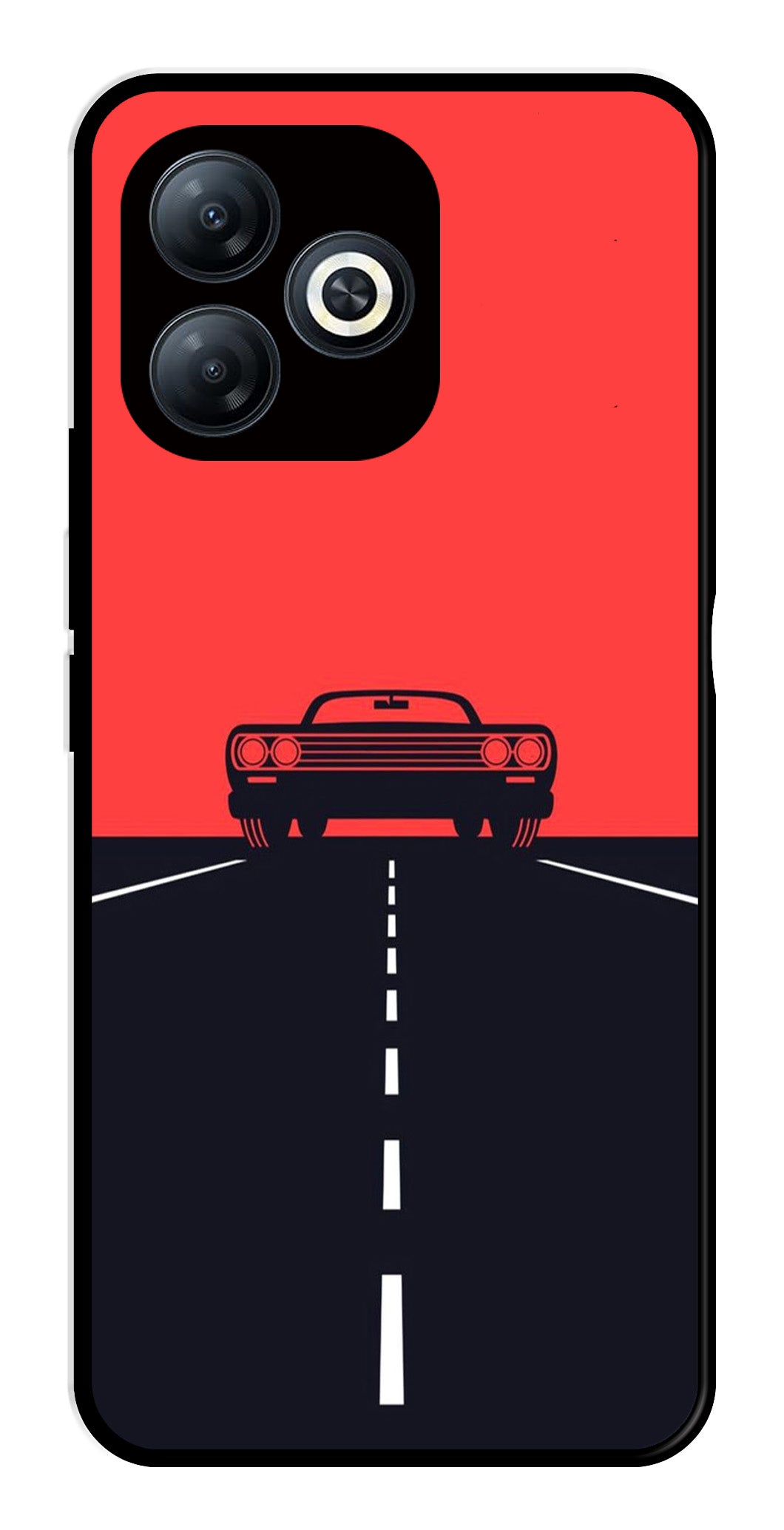 Car Lover Metal Mobile Case for Infinix Smart 8   (Design No -21)