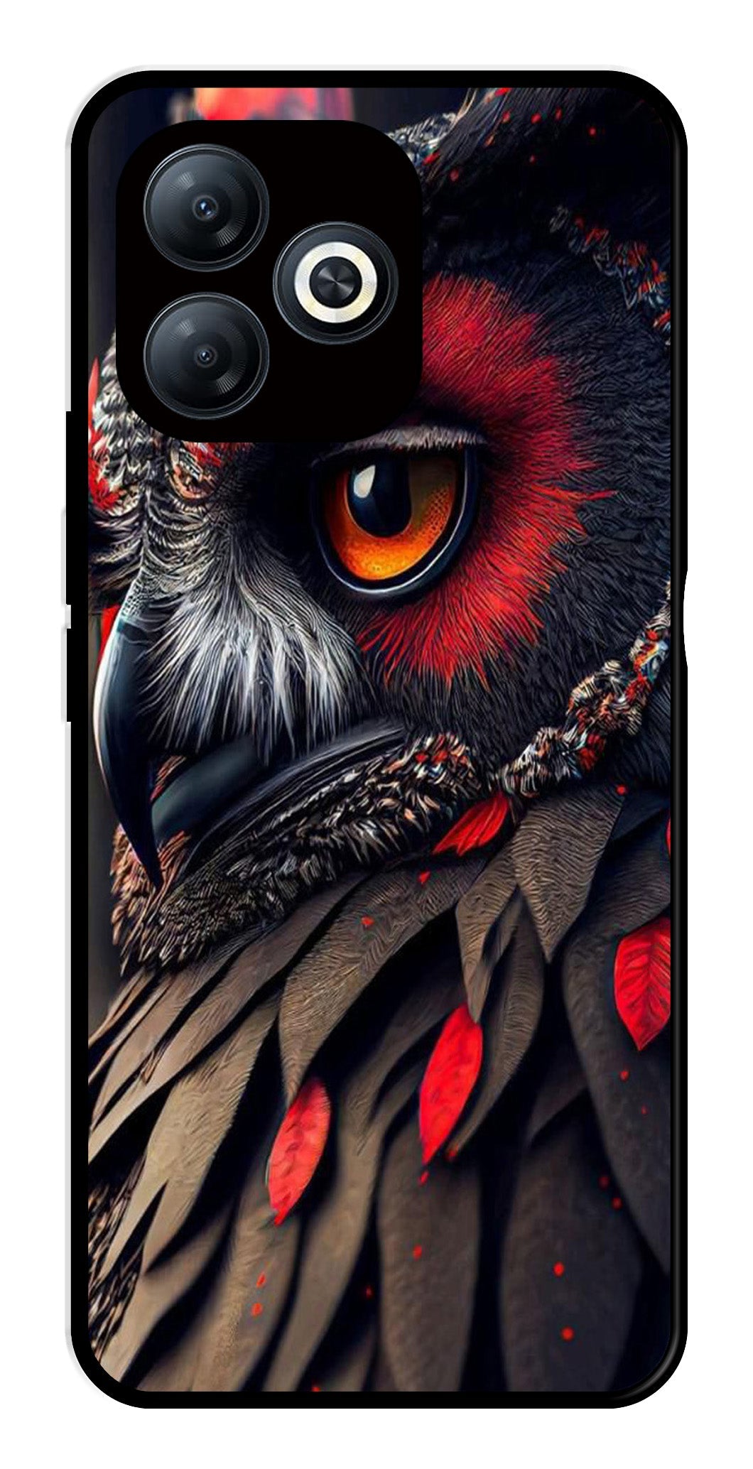 Owl Design Metal Mobile Case for Infinix Smart 8   (Design No -26)