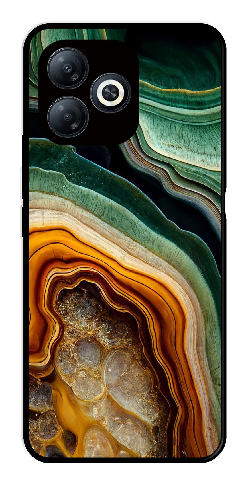 Marble Design Metal Mobile Case for Tecno Spark 20   (Design No -28)
