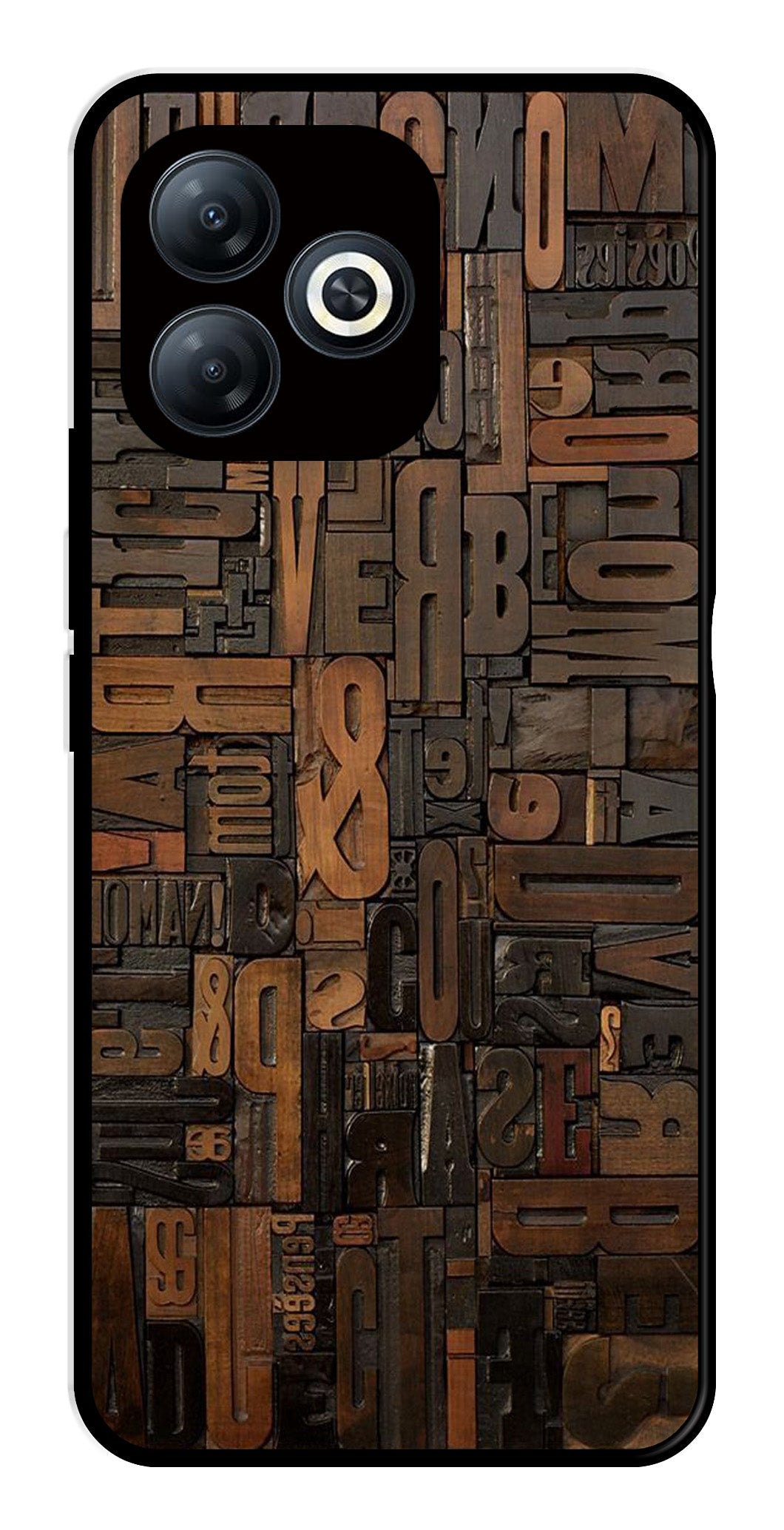 Alphabets Metal Mobile Case for Infinix Smart 8   (Design No -32)