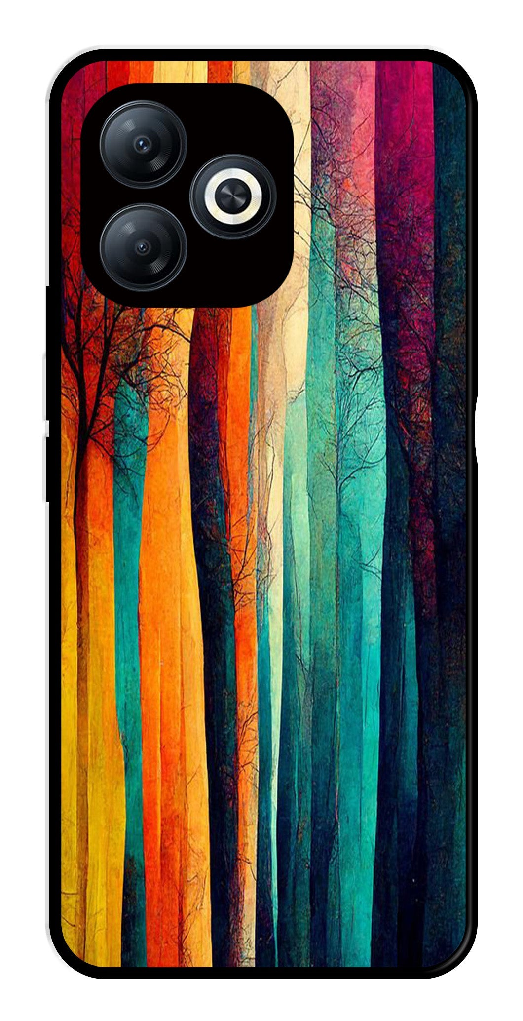 Modern Art Colorful Metal Mobile Case for Infinix Smart 8   (Design No -47)