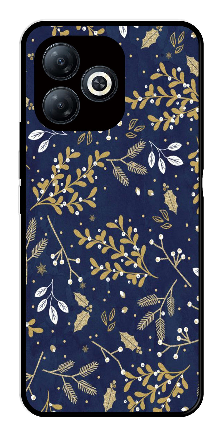 Floral Pattern  Metal Mobile Case for Tecno Spark 20   (Design No -52)