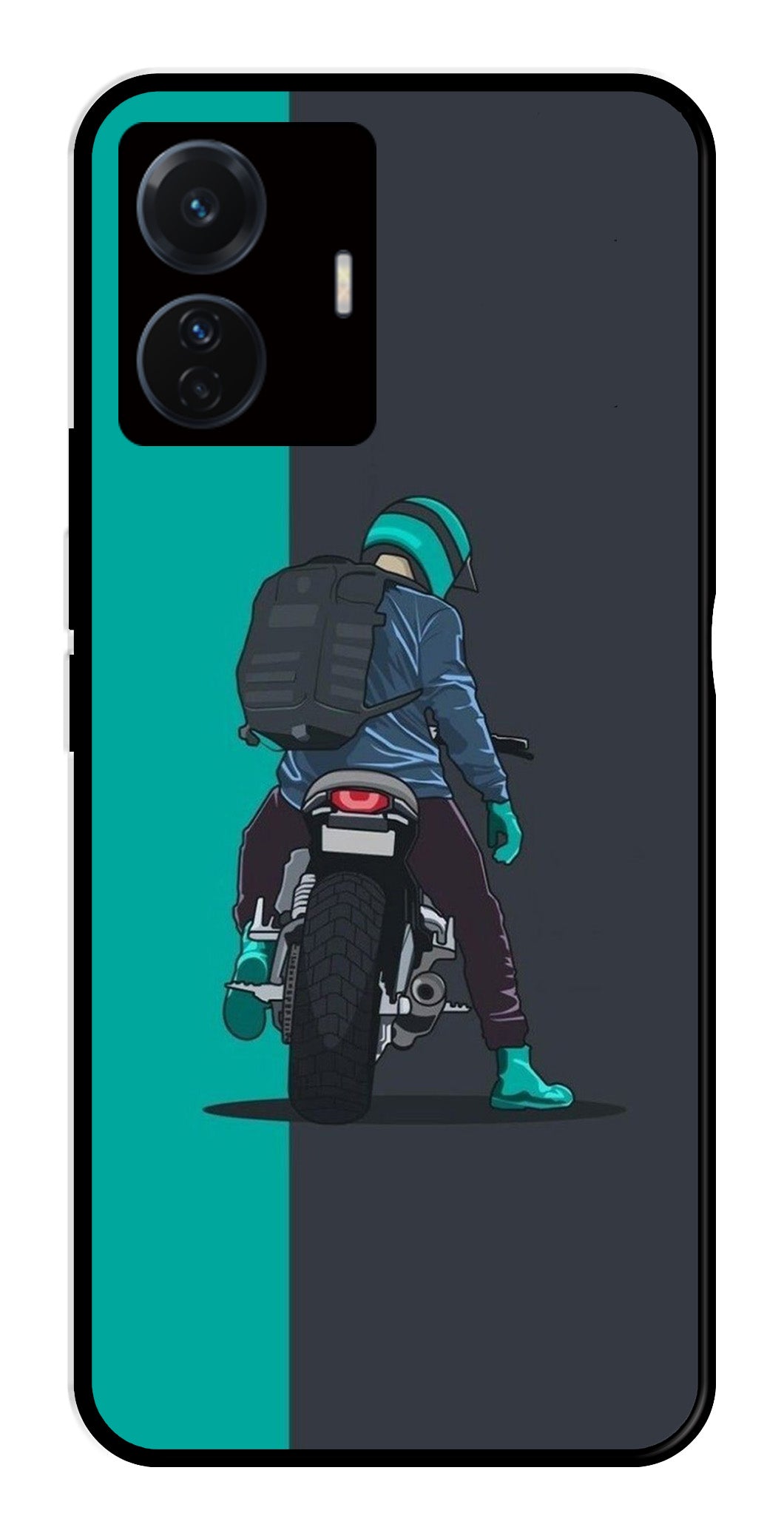 Bike Lover Metal Mobile Case for iQOO Z6 Pro 5G   (Design No -05)