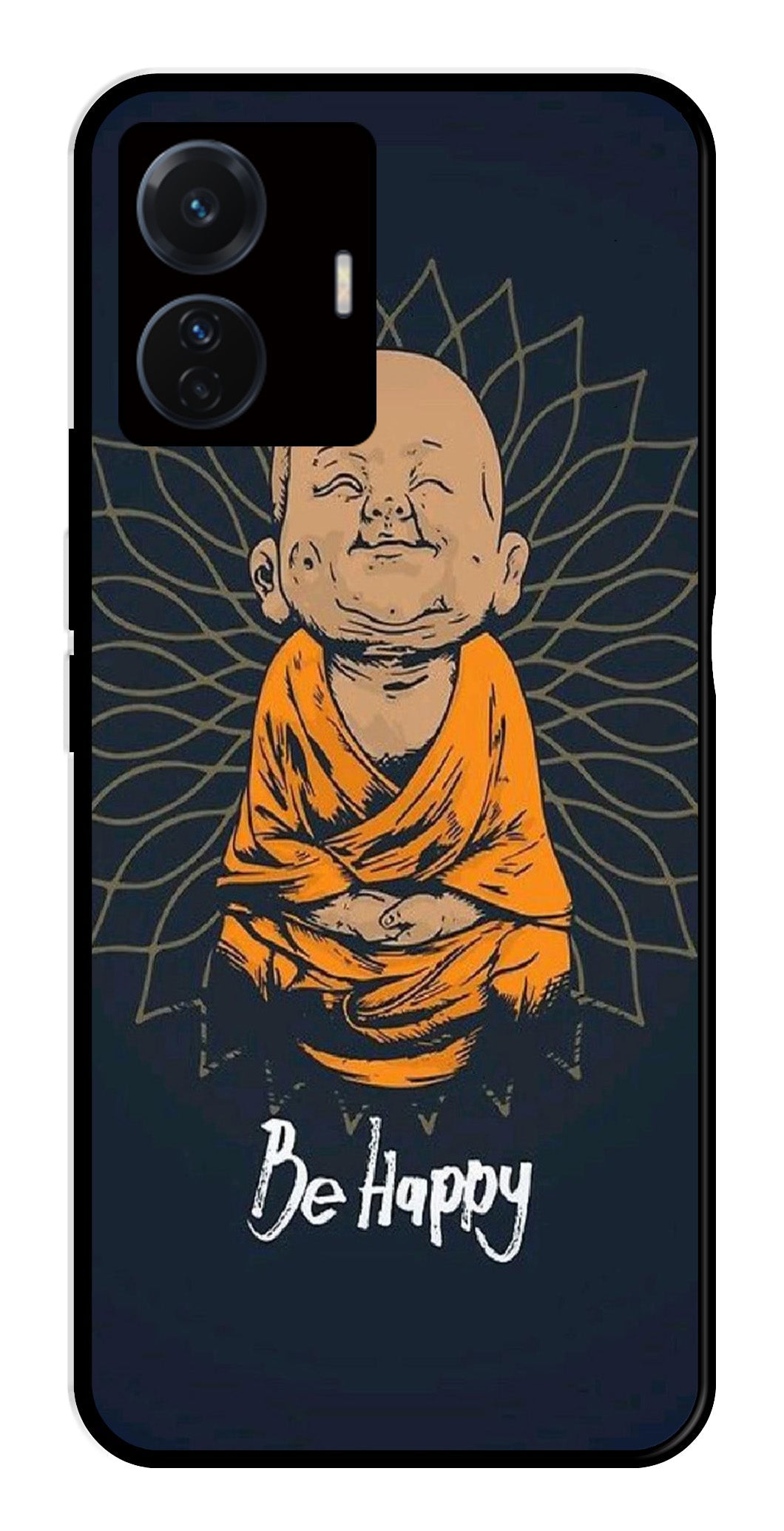 Be Happy Metal Mobile Case for Vivo T1 Pro 5G   (Design No -27)