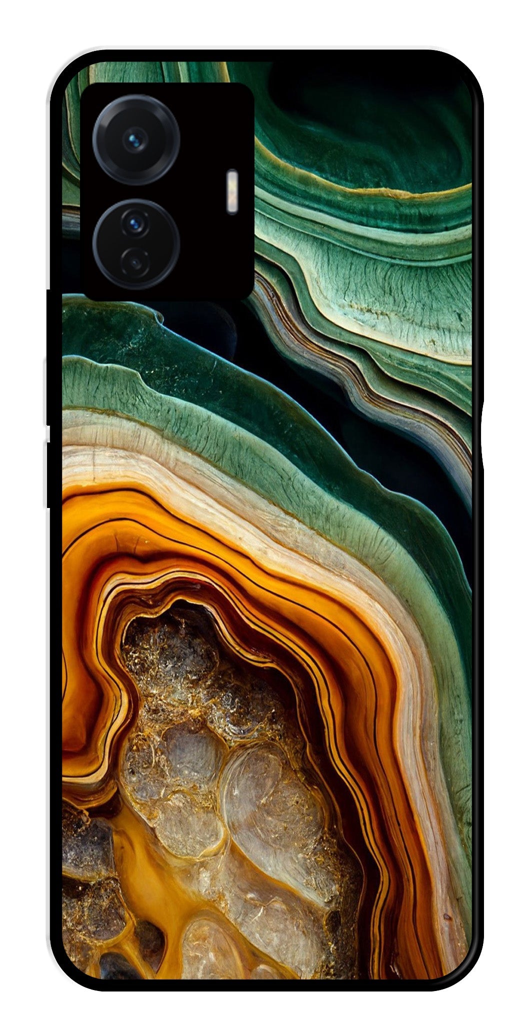 Marble Design Metal Mobile Case for iQOO Z6 Pro 5G   (Design No -28)