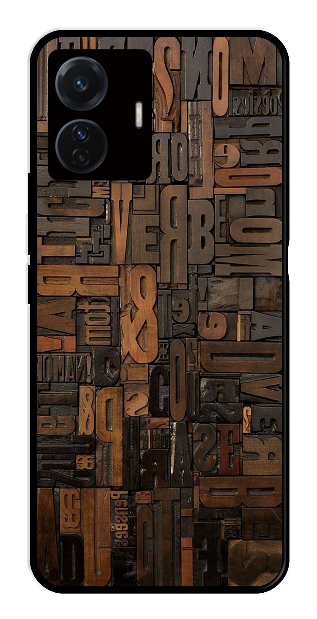 Alphabets Metal Mobile Case for iQOO Z6 Pro 5G   (Design No -32)