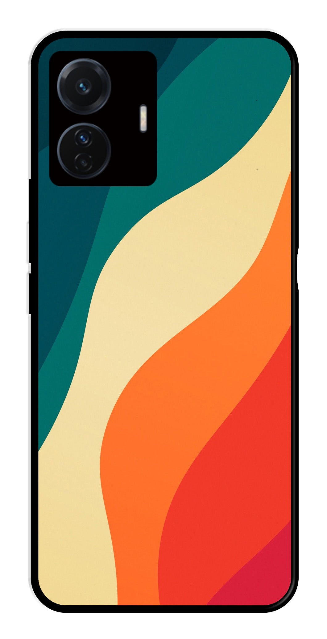 Muted Rainbow Metal Mobile Case for iQOO Z6 Pro 5G   (Design No -39)