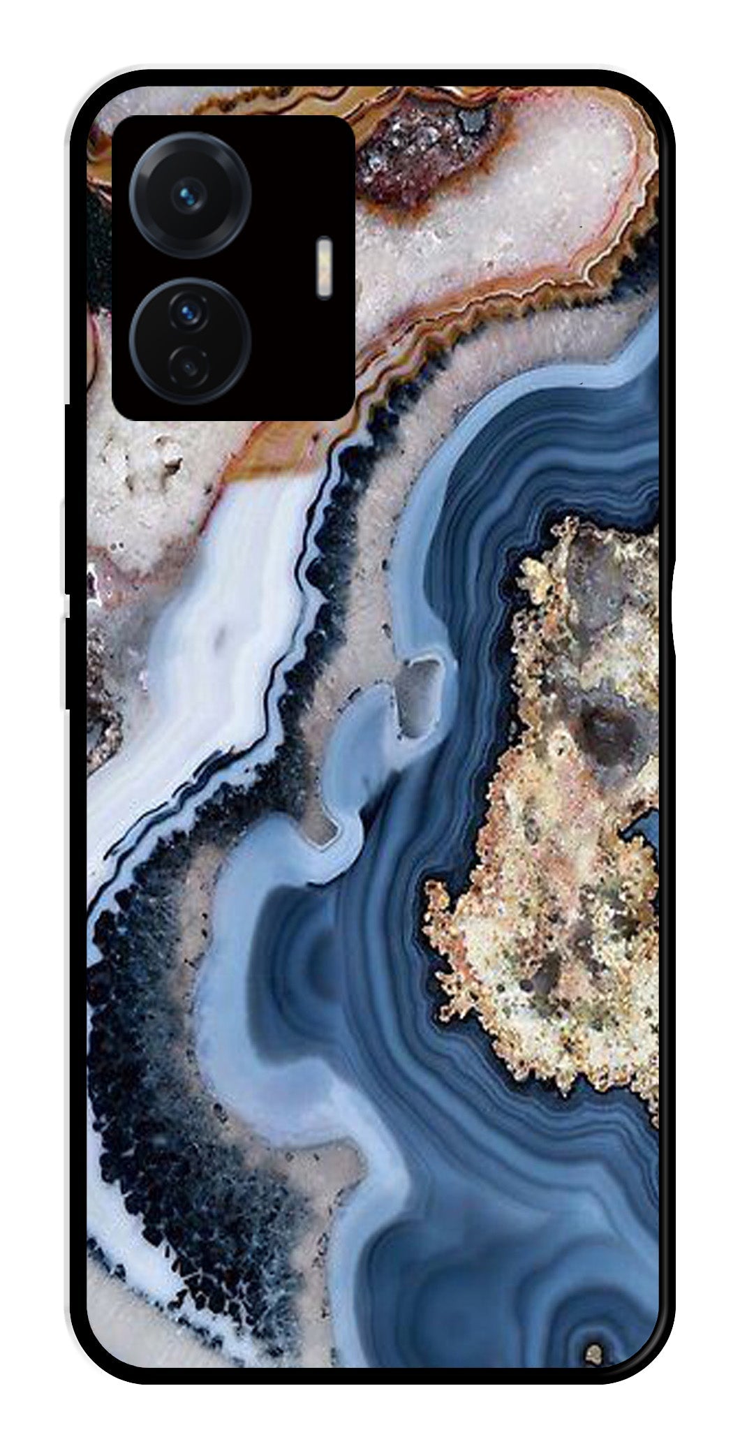 Marble Design Metal Mobile Case for iQOO Z6 Pro 5G   (Design No -53)