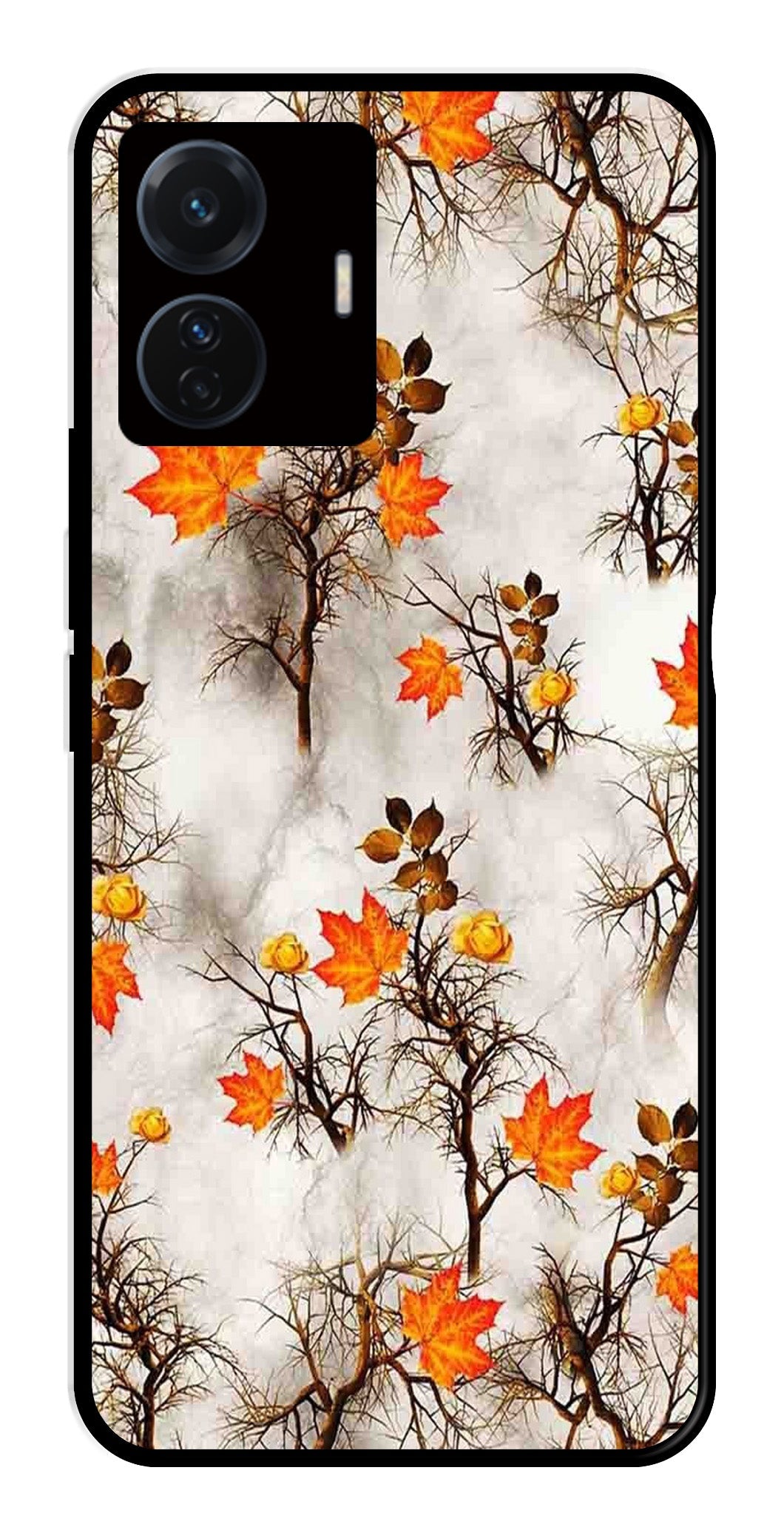Autumn leaves Metal Mobile Case for Vivo T1 Pro 5G   (Design No -55)
