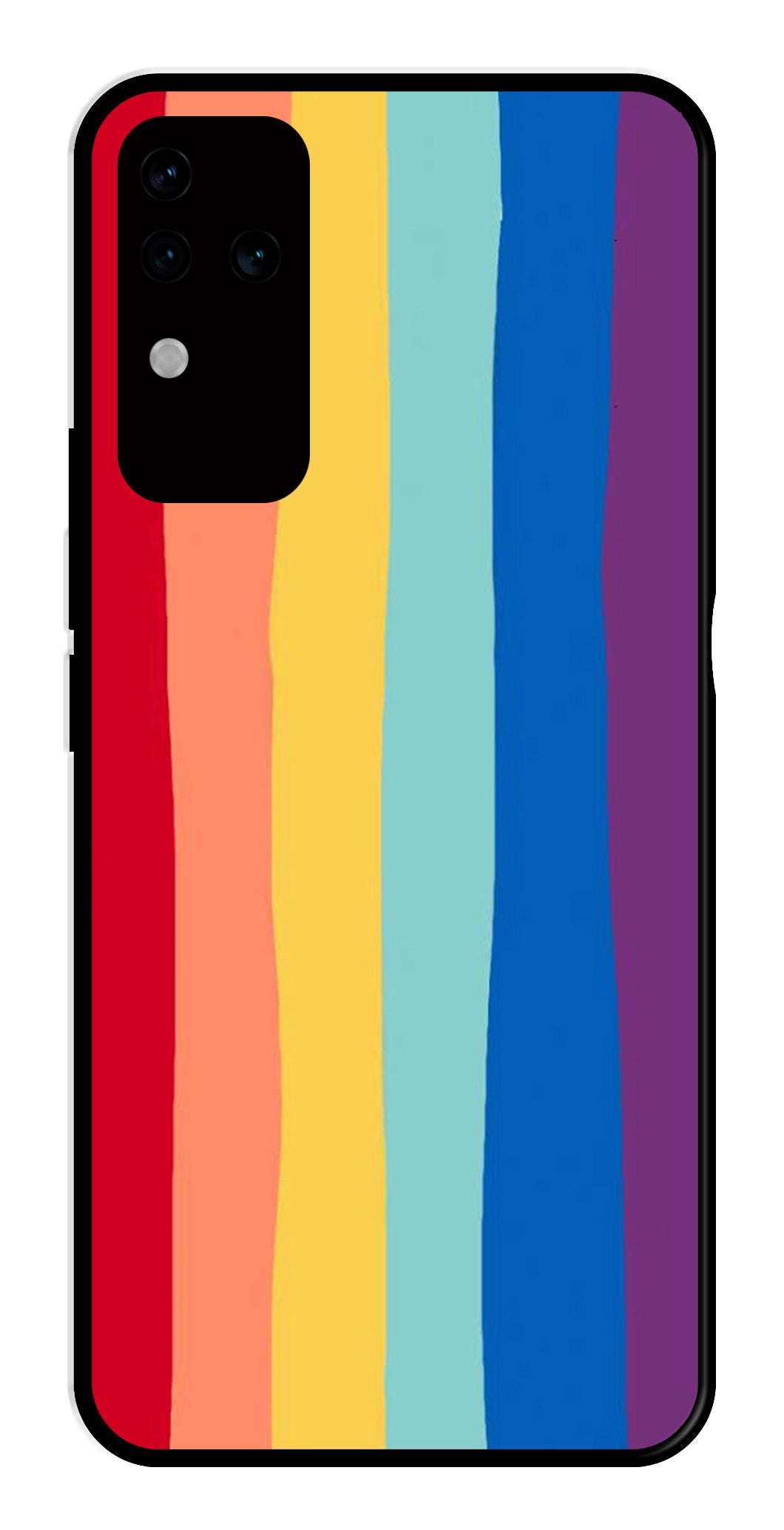 Rainbow MultiColor Metal Mobile Case for Vivo V30 Pro 5G   (Design No -03)