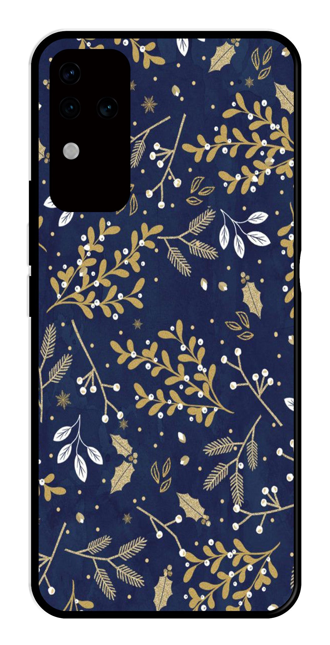 Floral Pattern  Metal Mobile Case for Vivo V30 Pro 5G   (Design No -52)