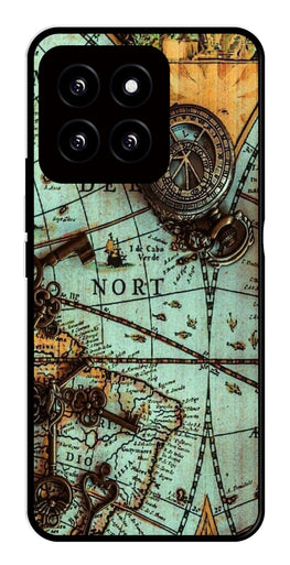 Map Design Metal Mobile Case for Xiaomi 14 5G   (Design No -54)