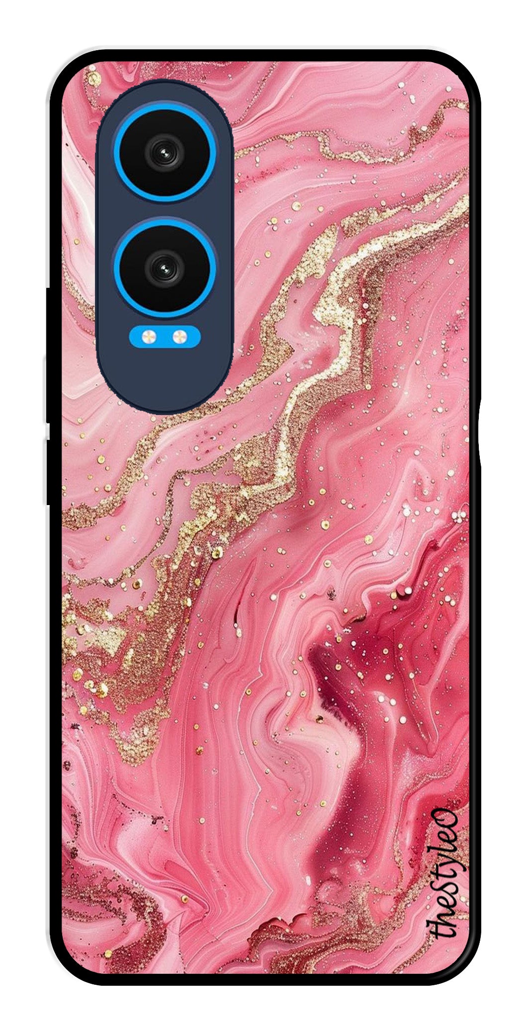 Pink Marble Metal Mobile Case for OnePlus Nord CE4 Lite (Design No -66)