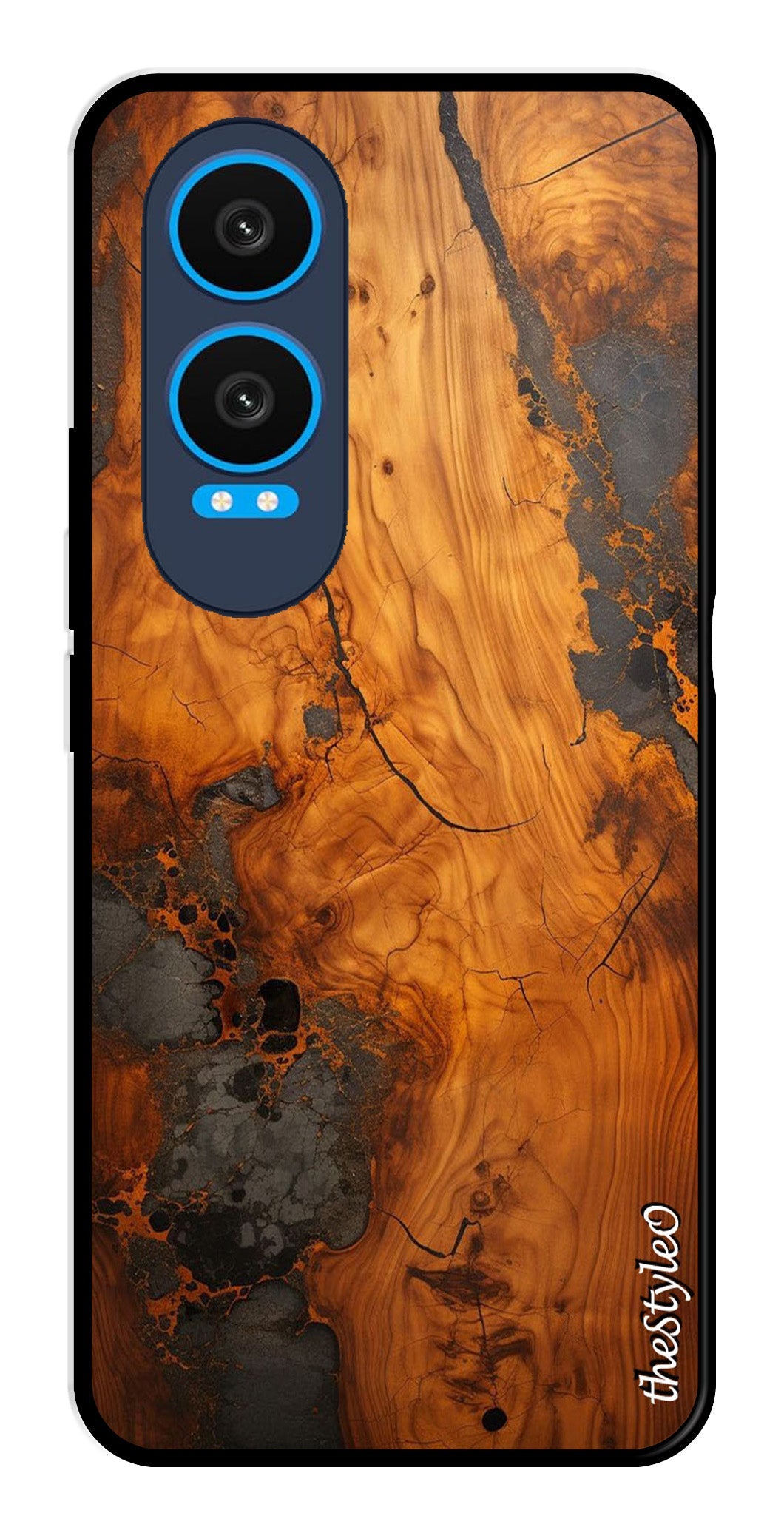 Wooden Design Metal Mobile Case for OnePlus Nord CE4 Lite (Design No -74)