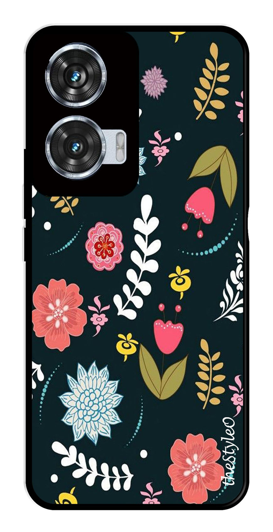 Floral Pattern2 Metal Mobile Case for Moto Edge 50 Fusion 5G (Design No -12)