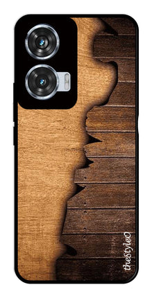 Wooden Design Metal Mobile Case for Moto Edge 50 Fusion 5G