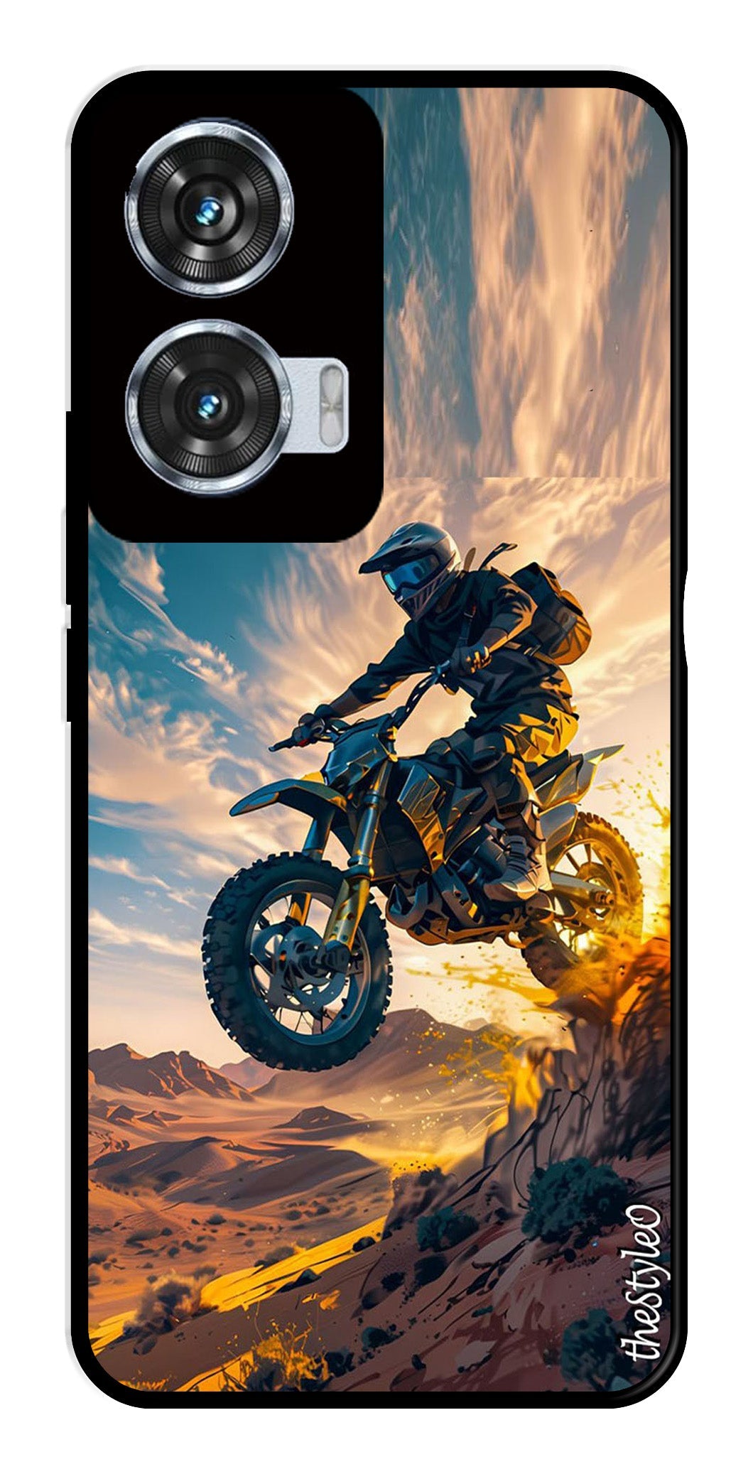 Bike Rider Metal Mobile Case for Moto Edge 50 Fusion 5G (Design No -59)