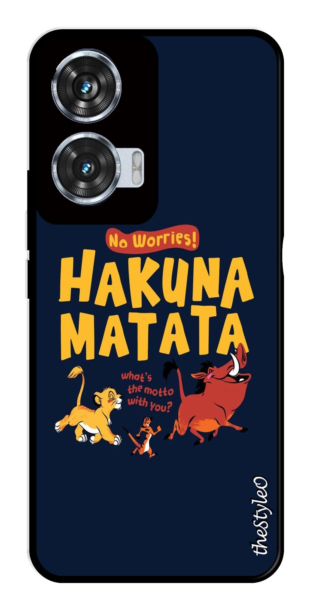 Hakuna Matata Metal Mobile Case for Moto Edge 50 Fusion 5G (Design No -62)