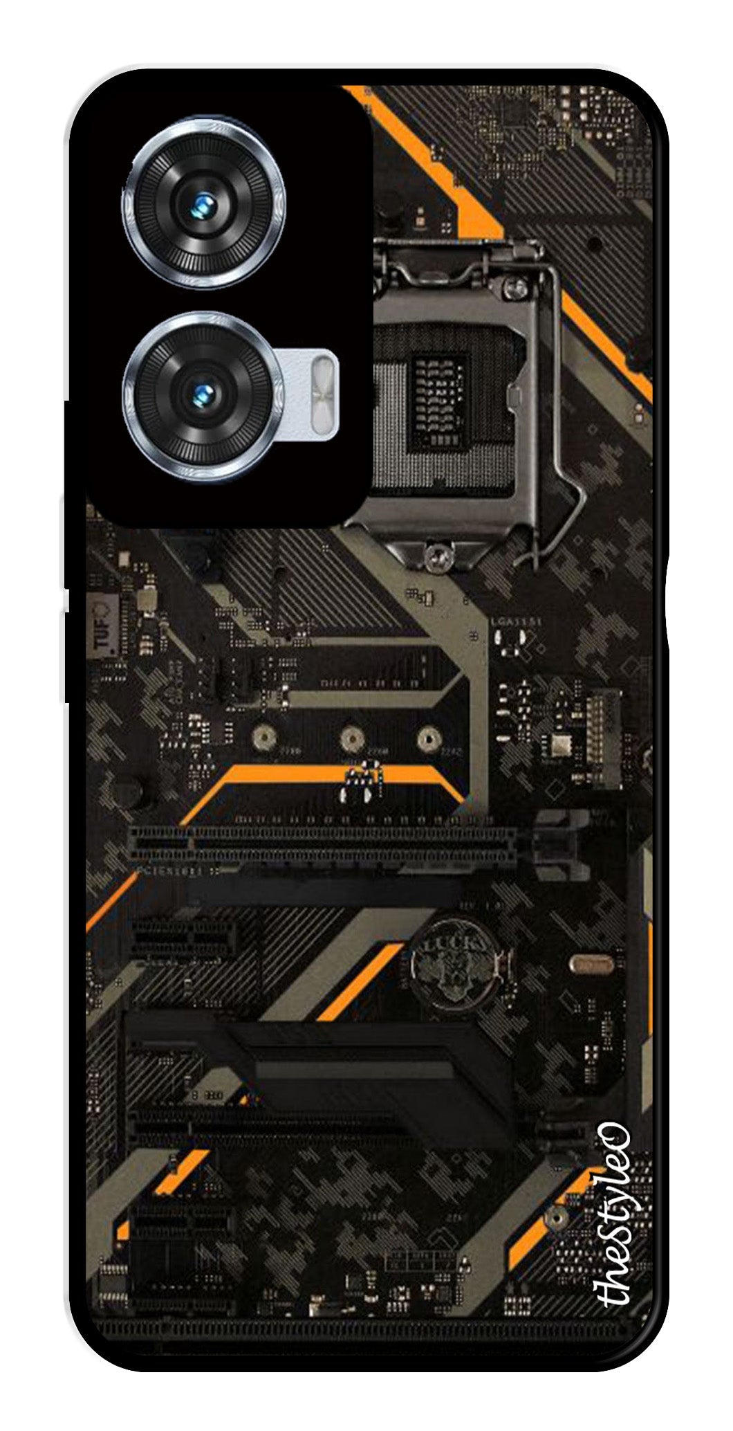 Circuit Design Metal Mobile Case for Moto Edge 50 Fusion 5G (Design No -63)