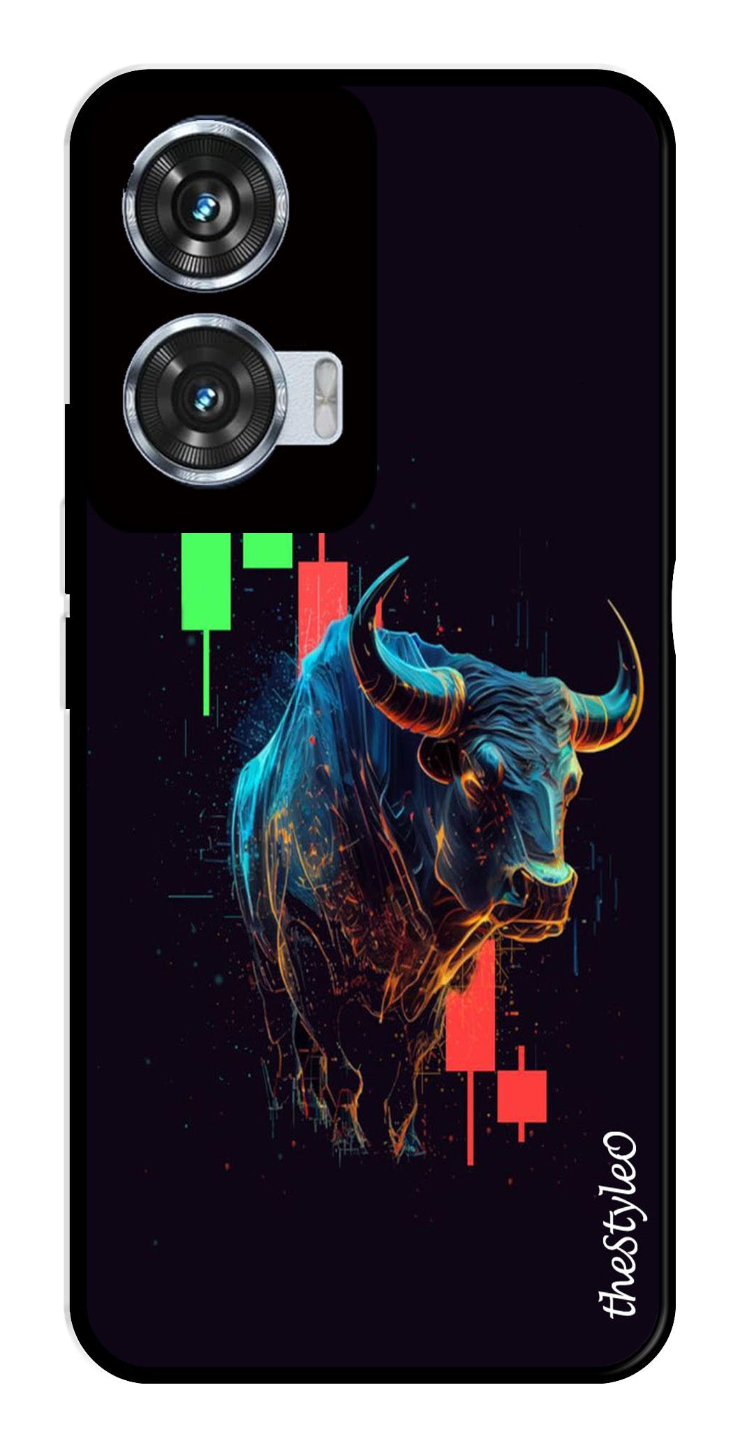 Stock Market Metal Mobile Case for Moto Edge 50 Fusion 5G (Design No -77)