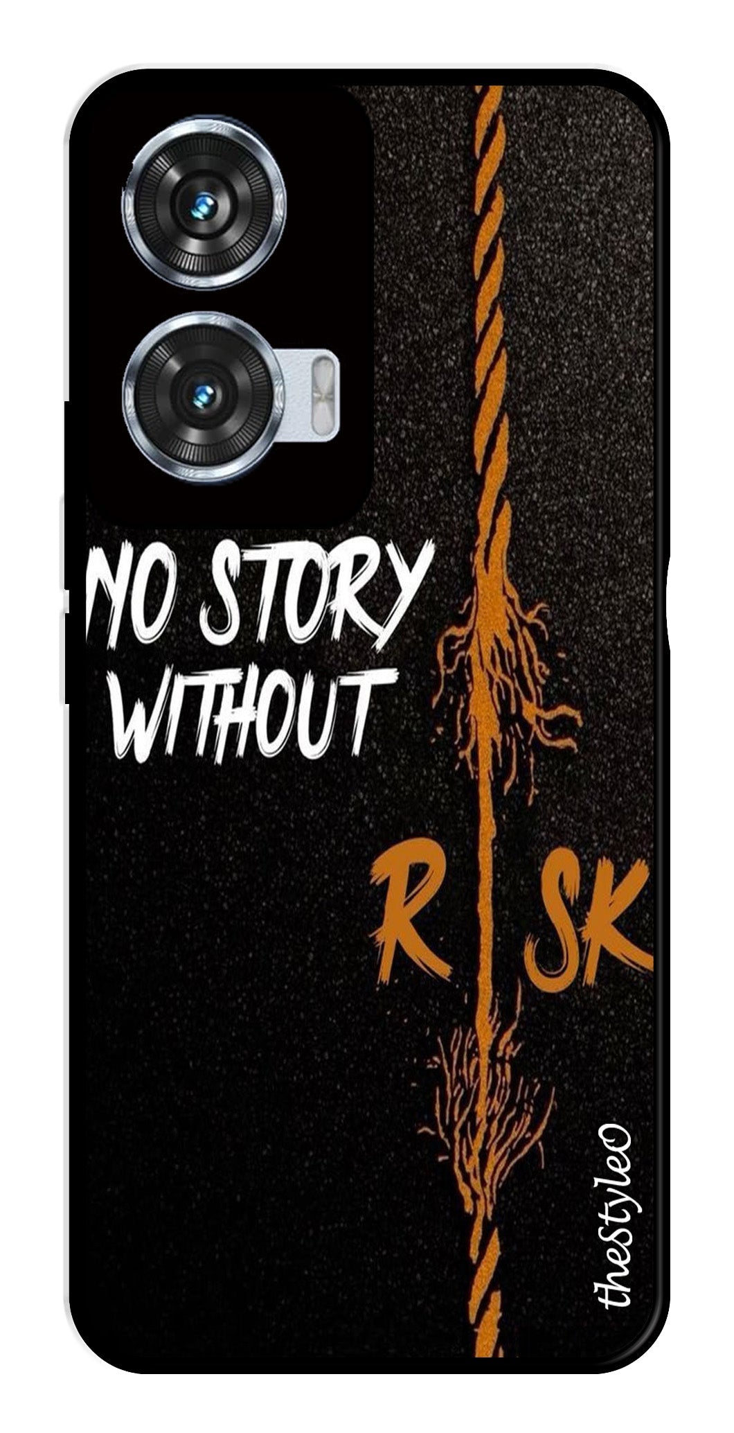 No Story without Risk Metal Mobile Case for Moto Edge 50 Fusion 5G (Design No -82)