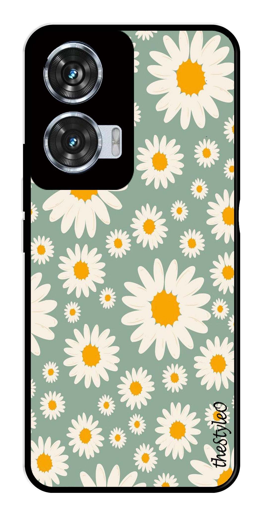 Floral Design Metal Mobile Case for Moto Edge 50 Fusion 5G (Design No -87)