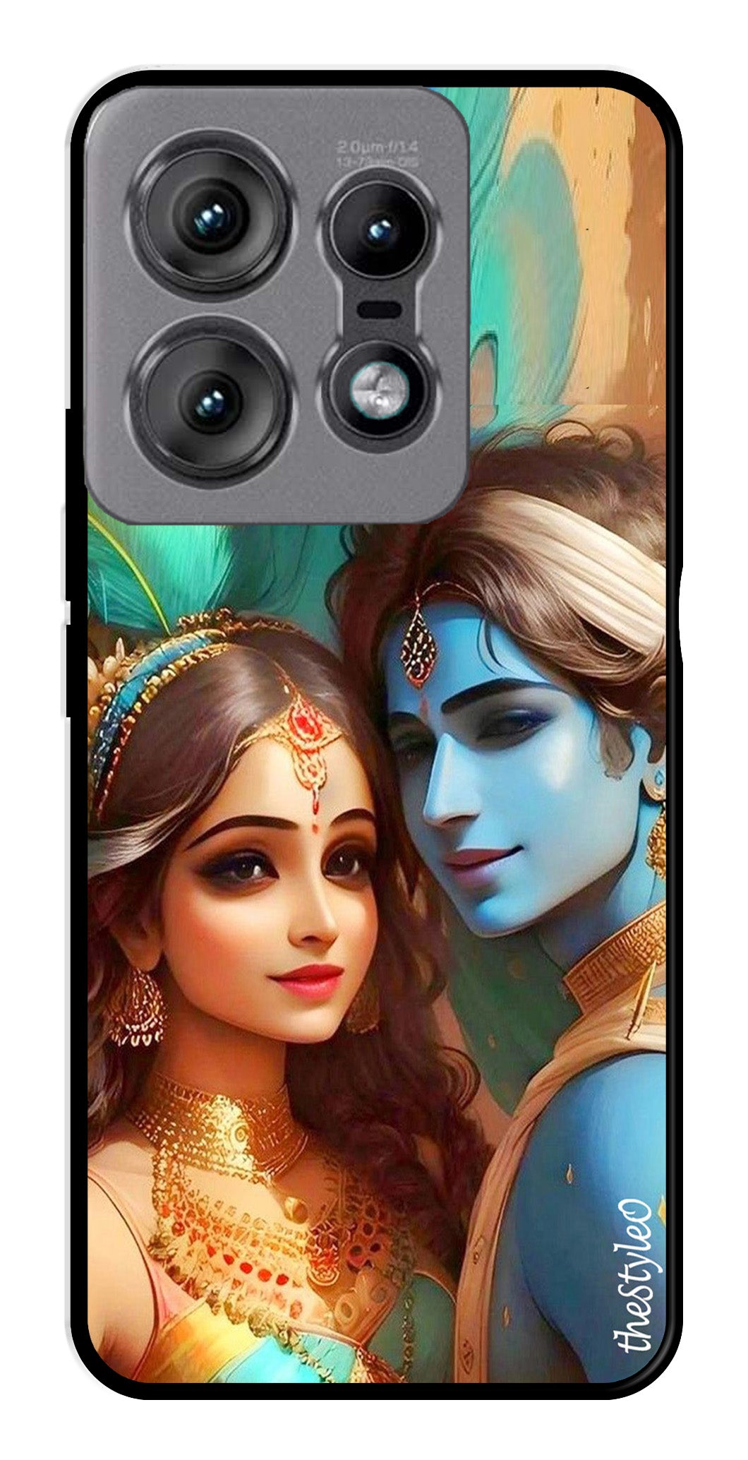 Lord Radha Krishna Metal Mobile Case for Moto Edge 50 Pro 5G (Design No -01)