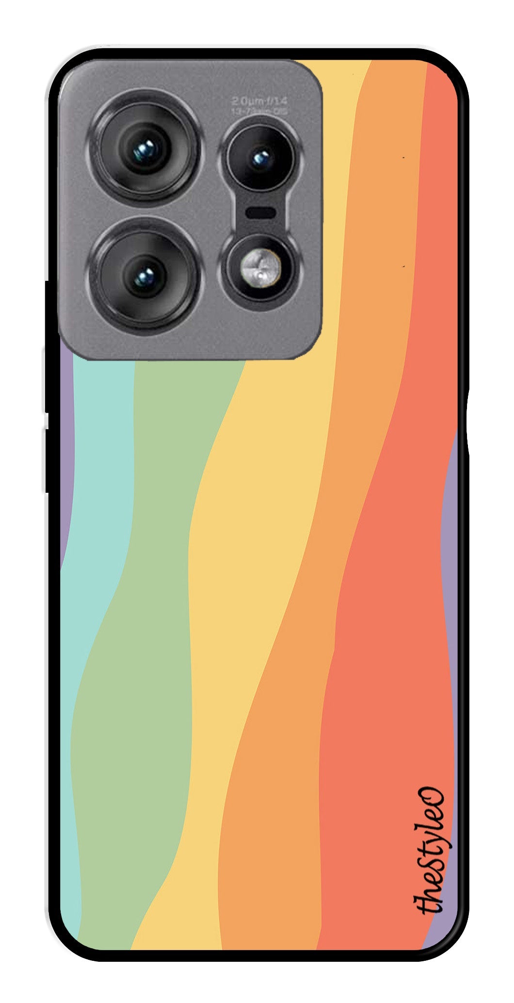 Muted Rainbow Metal Mobile Case for Moto Edge 50 Pro 5G (Design No -02)