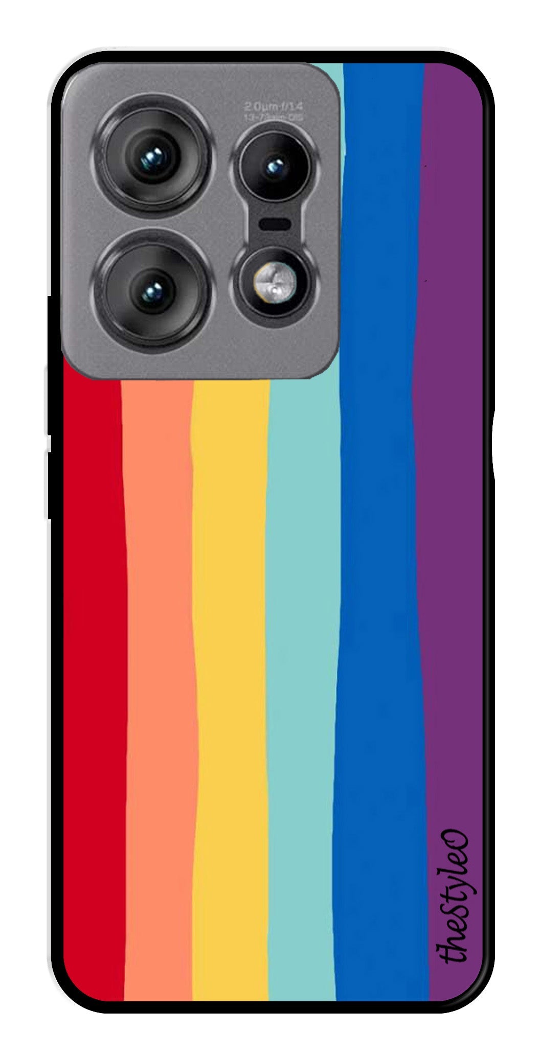 Rainbow MultiColor Metal Mobile Case for Moto Edge 50 Pro 5G (Design No -03)